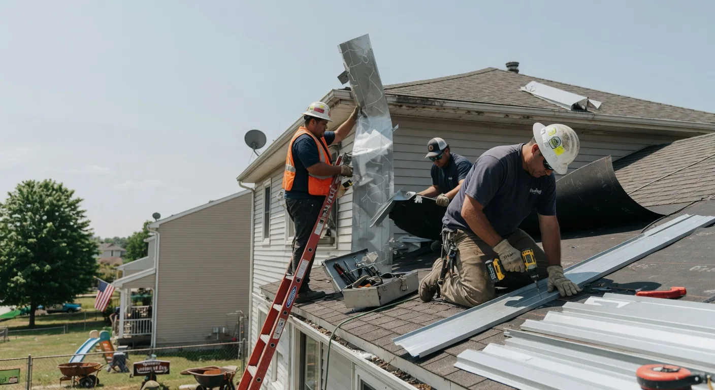 Storm Damage Metal Roof Repair in West Newbury, MA